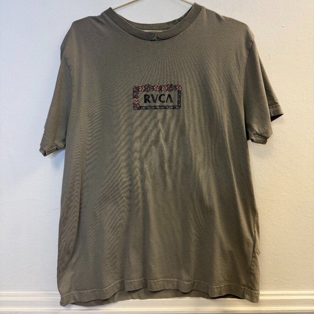RVCA Men's Floral Chain Crew Neck Short Sleeve Comfy T-shirt 100% Cotton Size L